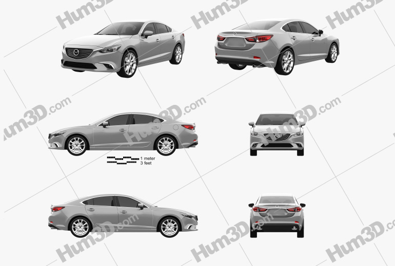 Mazda 6 GJ 2018 Blueprint Template