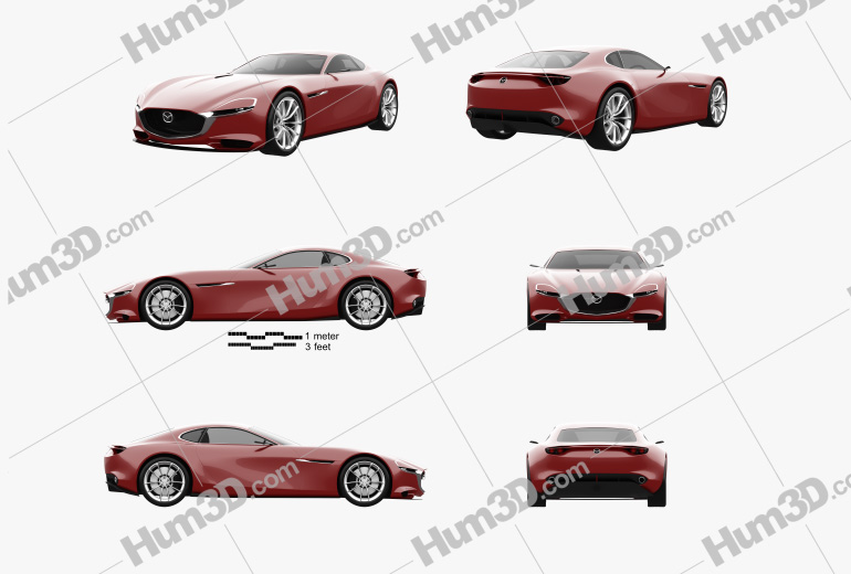 Mazda RX Vision 2015 Blueprint Template