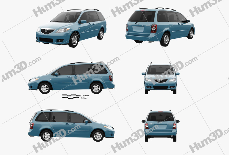 Mazda MPV (LW) 2006 Blueprint Template