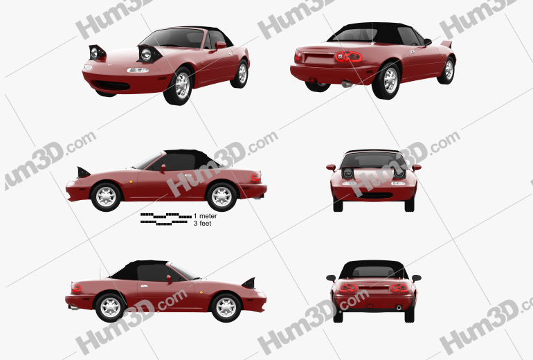 Mazda MX-5 1997 Blueprint Template