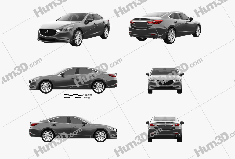 Mazda 6 sedan 2021 Blueprint Template
