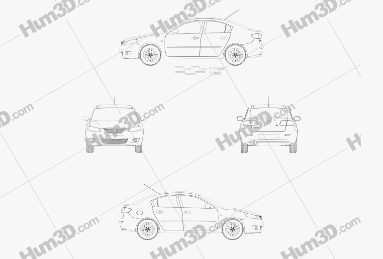 Mazda 3 sedan 2009 Blueprint