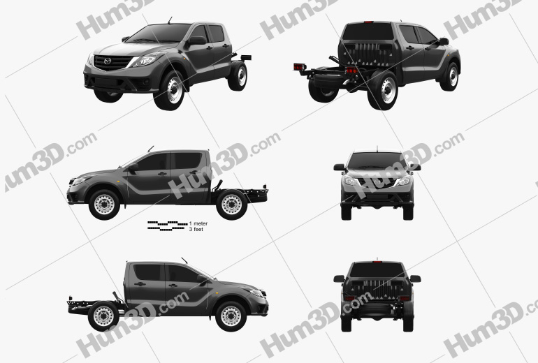 Mazda BT-50 Double Cab Chassis 2021 Blueprint Template