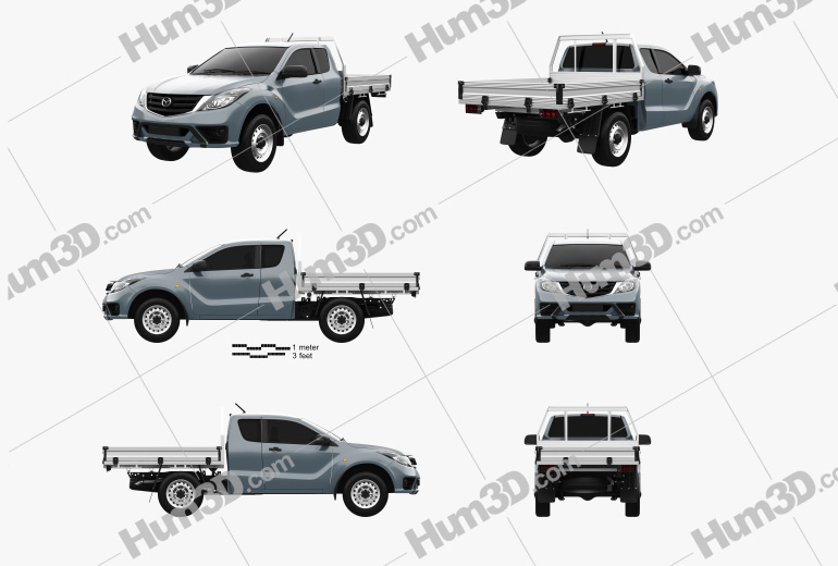 Mazda BT-50 Freestyle Cab Alloy Tray 2021 Blueprint Template
