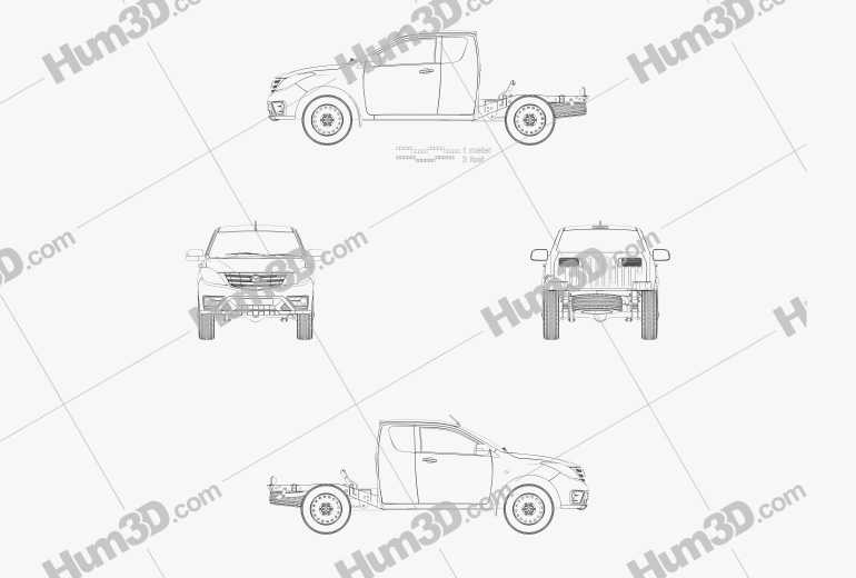 Mazda BT-50 Freestyle Cab Chassis 2021 Blueprint