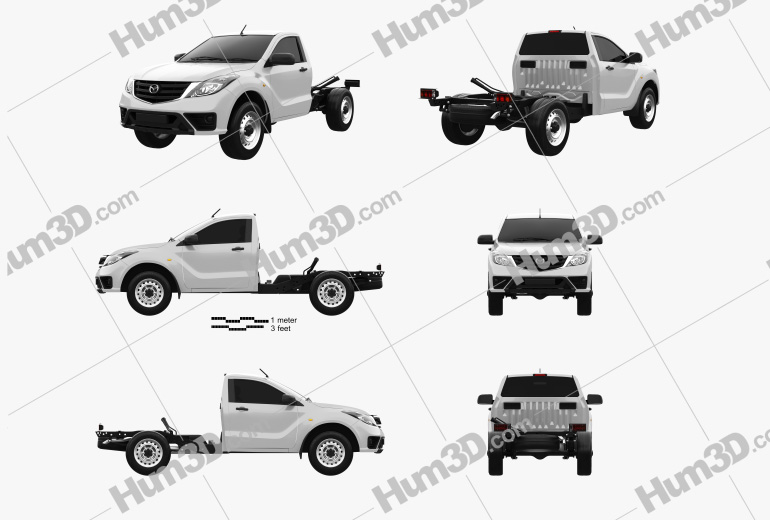 Mazda BT-50 Single Cab Chassis 2021 Blueprint Template