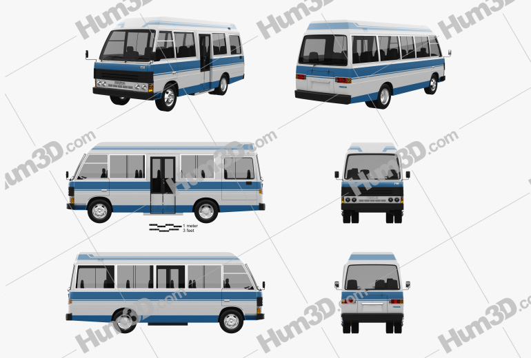 Mazda T3500 Mini bus 1996 Blueprint Template