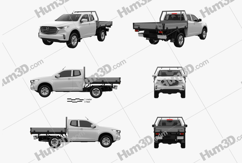 Mazda BT-50 Freestyle Cab Alloy Tray 2022 Blueprint Template