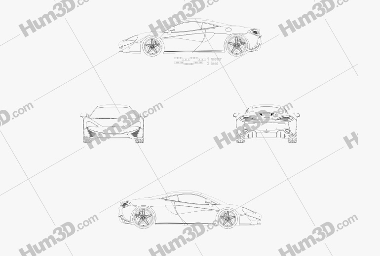 McLaren 570S 2018 Blueprint