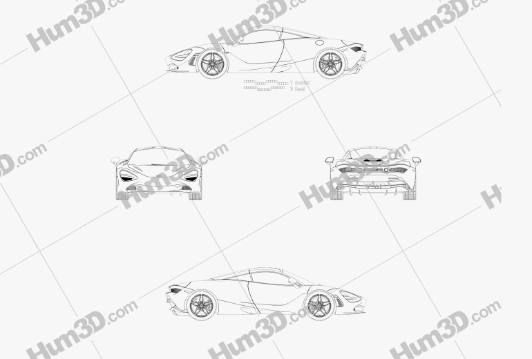 McLaren 720S 2020 Blueprint