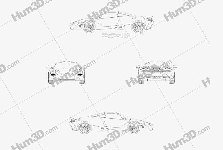 McLaren 750S coupe 2023 Blueprint