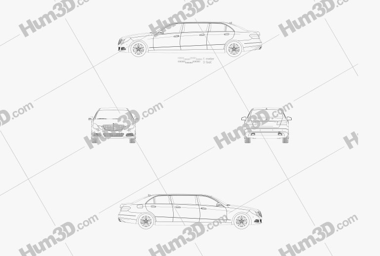 Mercedes Binz Classe E Limousine Disegno Tecnico