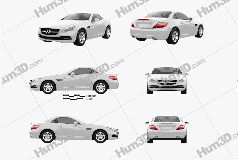 Mercedes-Benz SLK-Class (R172) 2013 Blueprint Template