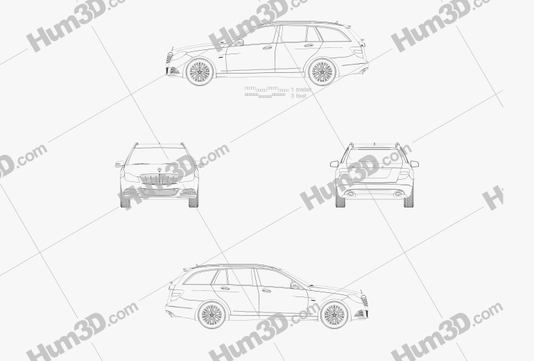 Mercedes-Benz C-class Estate 2015 Blueprint