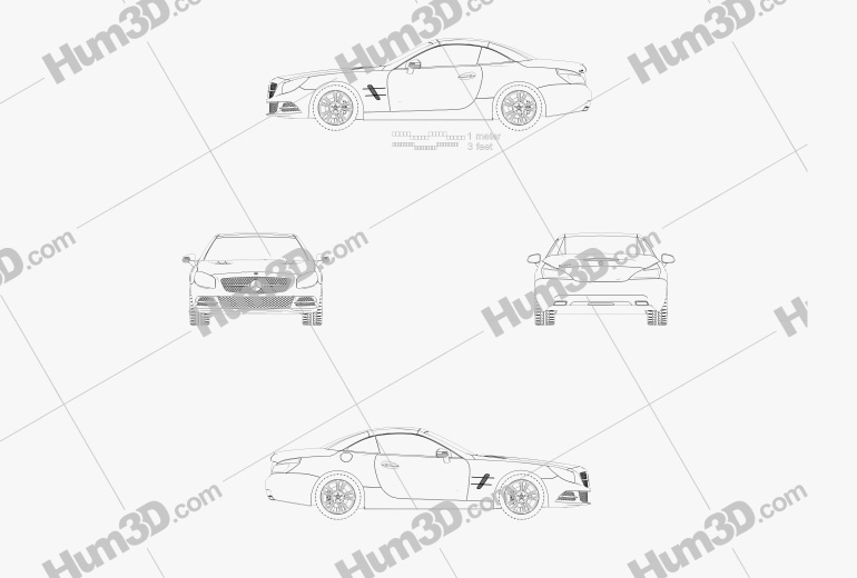 Mercedes-Benz SLクラス 2012 設計図