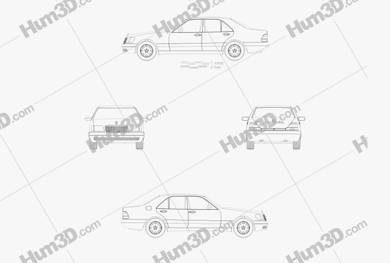Mercedes-Benz Sクラス (W140) 1999 設計図