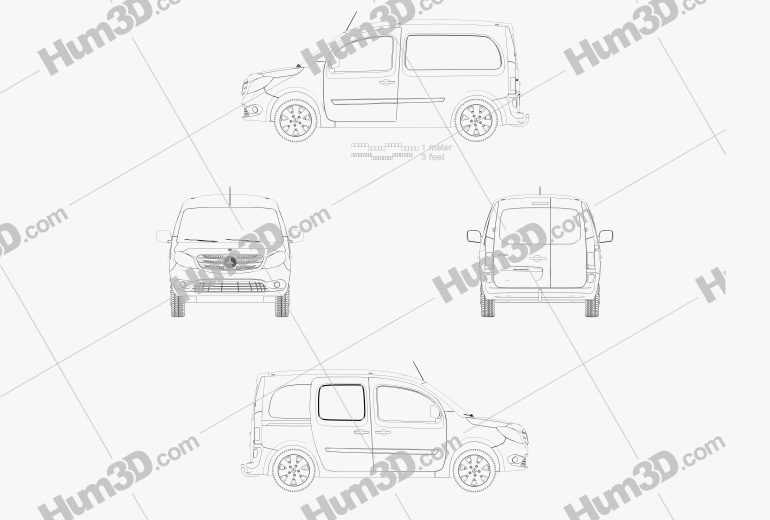 Mercedes-Benz Citan Panel Van 2016 Blueprint