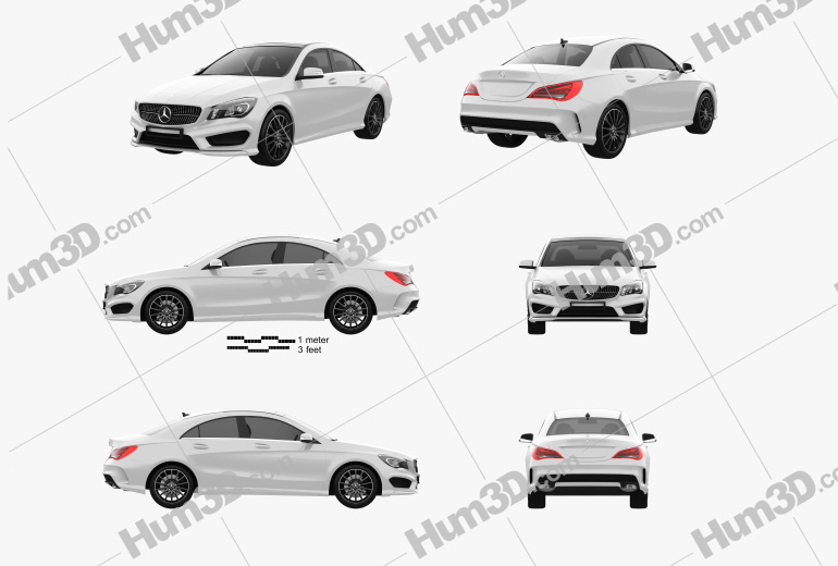 Mercedes-Benz CLA AMG Sports Package 2016 Blueprint Template