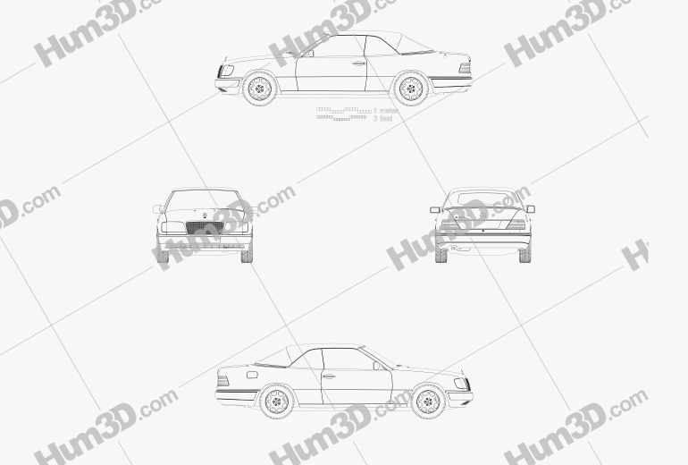 Mercedes-Benz Classe E Convertibile 1996 Blueprint