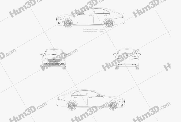 Mercedes-Benz C-class (W205) sedan 2016 Blueprint