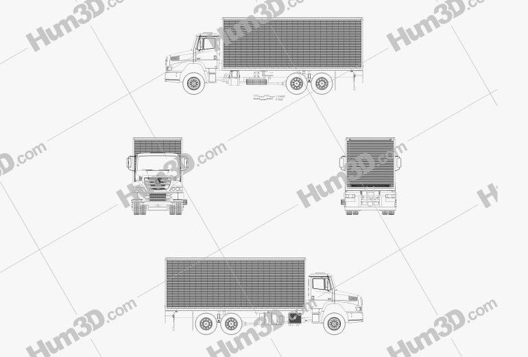 Mercedes-Benz Atron Box Truck 2022 Blueprint