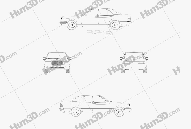 Mercedes-Benz 190 (W201) 1993 Blueprint