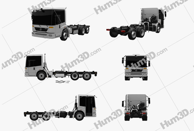 Mercedes-Benz Econic Chassis Truck 2014 Blueprint Template
