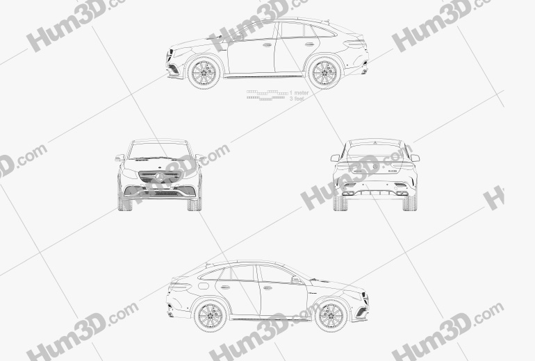 Mercedes-Benz GLE-Klasse (C292) Coupe AMG 2017 Blueprint