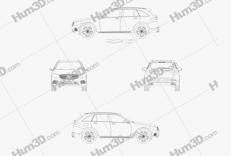 Mercedes-Benz GLC-Klasse (X205) 2018 Blueprint