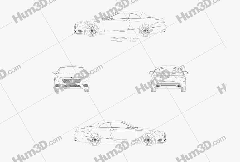 Mercedes-Benz S-class cabriolet 2020 Blueprint