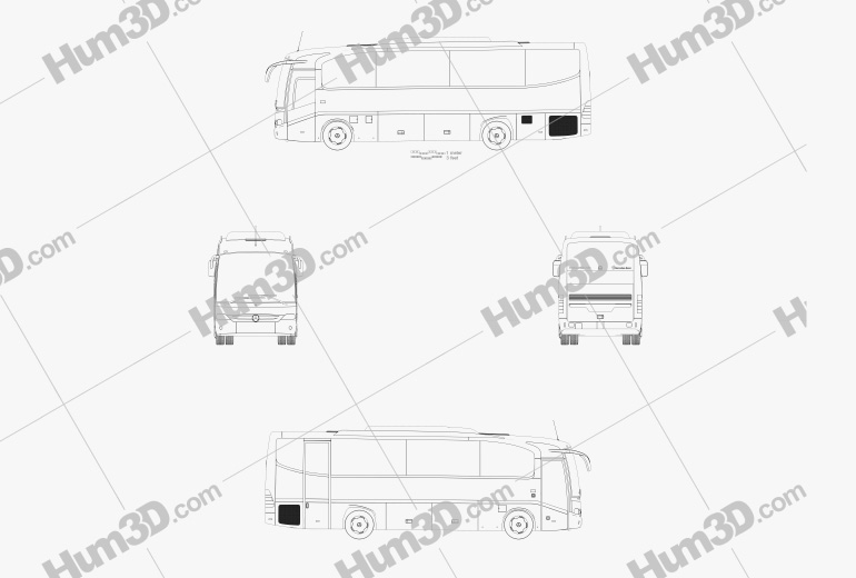 Mercedes-Benz Tourino (O510) Ônibus 2006 Blueprint