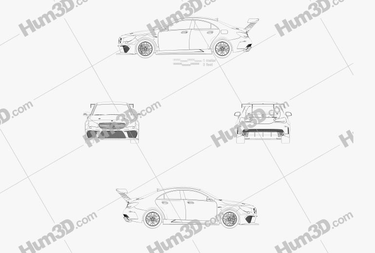 Mercedes-Benz CLA-class (C117) AMG Racing 2015 Blueprint