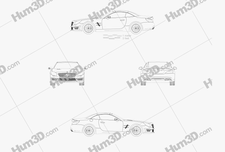 Mercedes-Benz SL 클래스 (R321) AMG 2016 도면