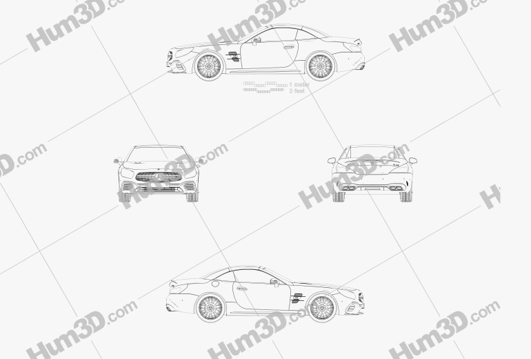 Mercedes-Benz SLクラス (R231) SL 63 AMG 2018 ブループリント