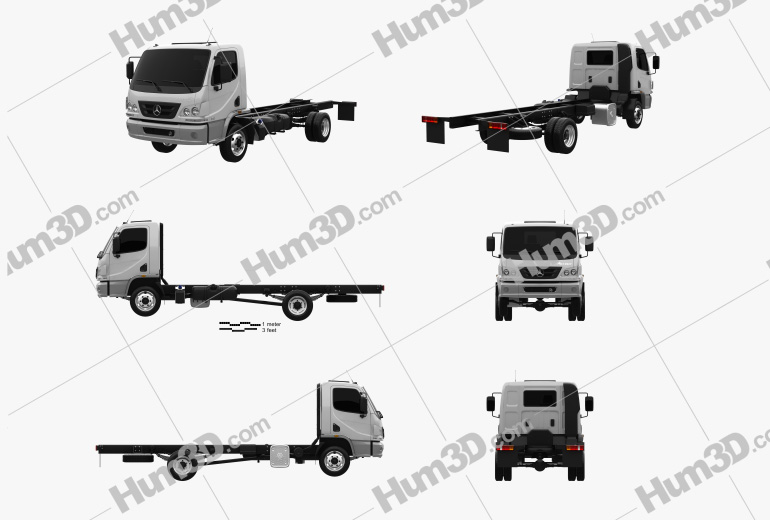 Mercedes-Benz Accelo Chassis Truck 2016 Blueprint Template