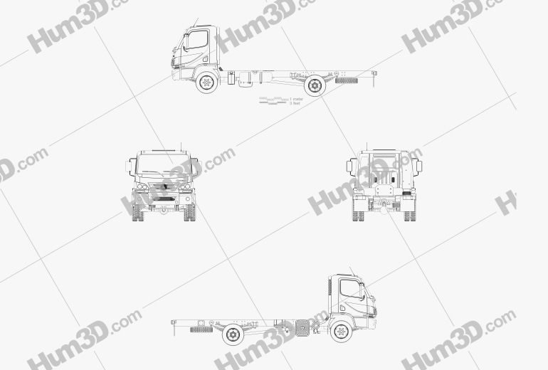 Mercedes-Benz Accelo Chassis Truck 2016 Blueprint