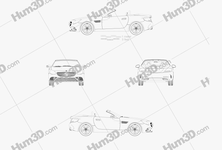 Mercedes-Benz SLCクラス 2020 ブループリント