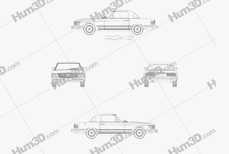 Mercedes-Benz SL-Klasse (R107) (US) 1974 Blueprint