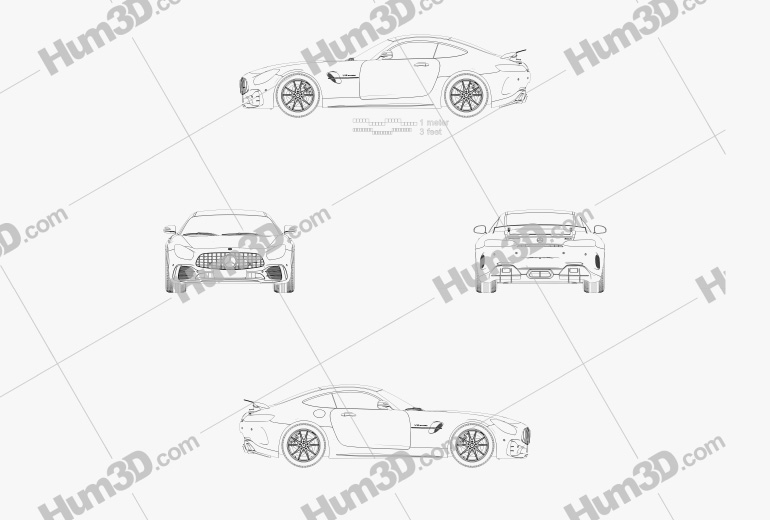 Mercedes-Benz AMG GT R 2017 Blueprint
