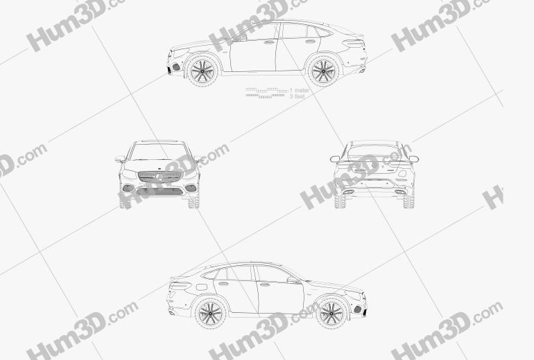 Mercedes-Benz GLC 클래스 (C253) Coupe 2019 도면
