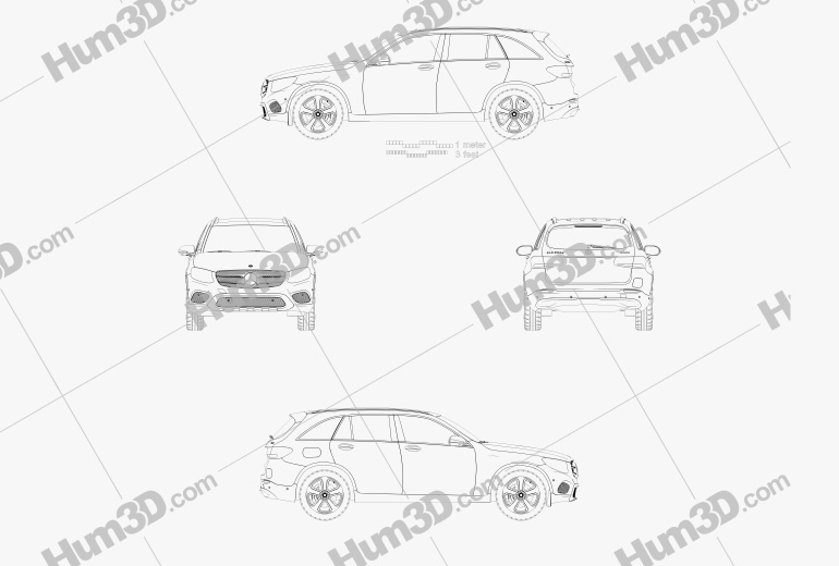 Mercedes-Benz GLC-class (X205) F-Cell 2019 Blueprint