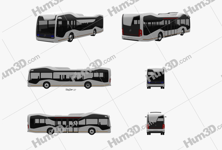 Mercedes-Benz Future bus 2016 Blueprint Template