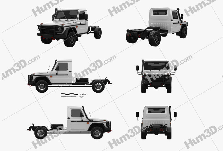 Mercedes-Benz G-class (W463) Single Cab Chassis 2020 Blueprint Template