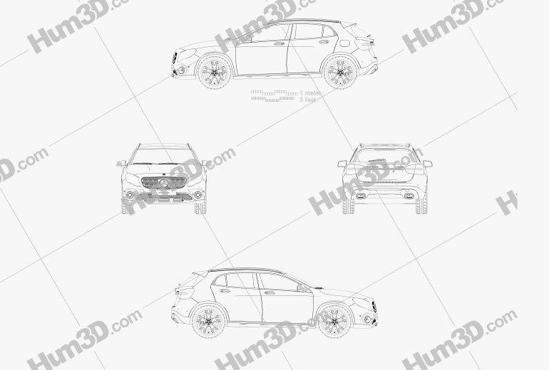 Mercedes-Benz GLA-class (X156) 2020 Blueprint