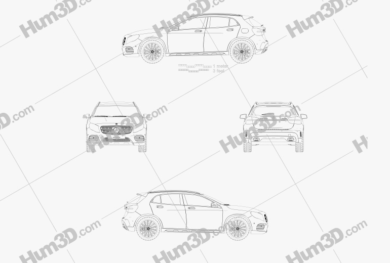 Mercedes-Benz Classe GLA (X156) AMG Line 2020 Blueprint
