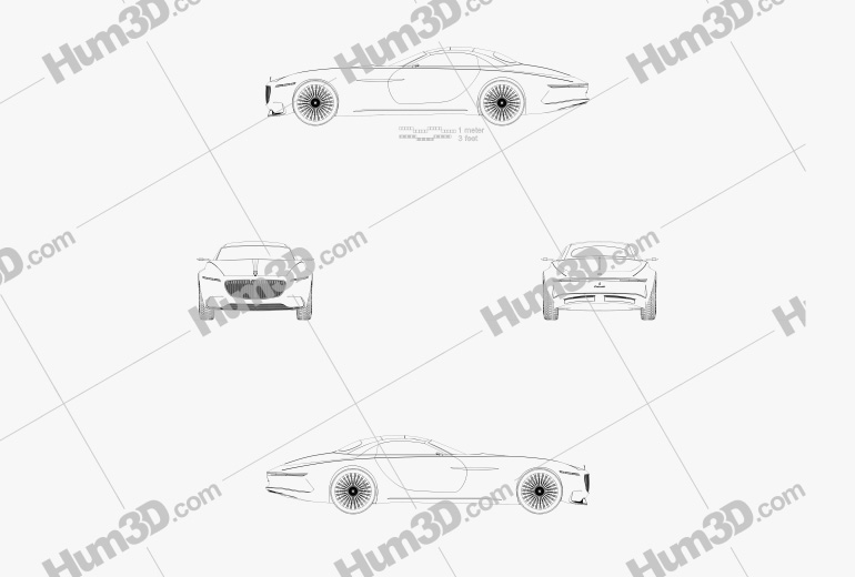 Mercedes-Benz Vision Maybach 6 카브리올레 2017 도면