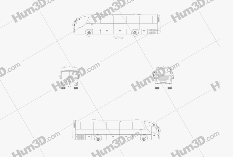 Mercedes-Benz B330 Autobus 2015 Disegno Tecnico