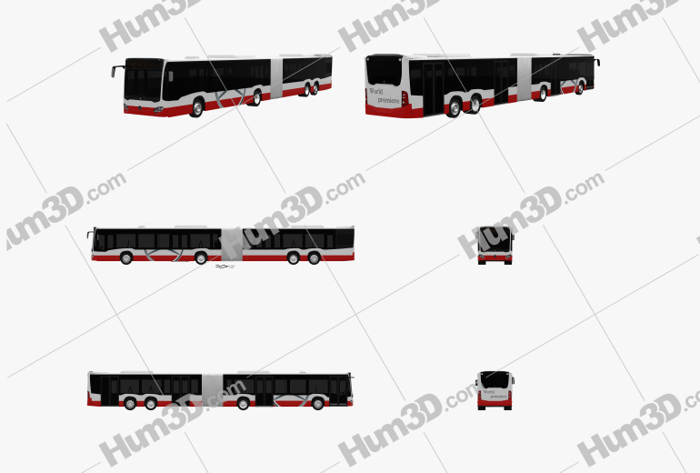 Mercedes-Benz CapaCity L 4-door bus 2014 Blueprint Template