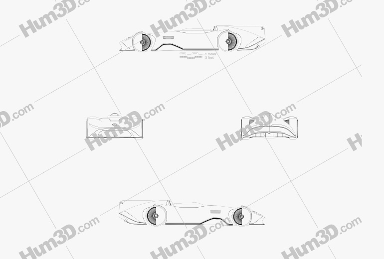 Mercedes-Benz Vision EQ Silver Arrow 2018 Disegno Tecnico
