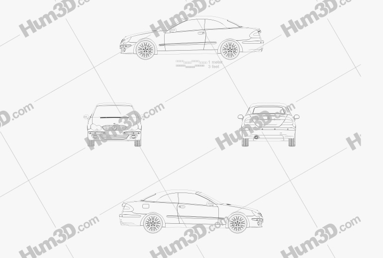 Mercedes-Benz CLK-class (A209) convertible 2009 Blueprint